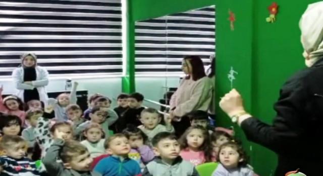 Kütahyada kreş ve gündüz bakım evi öğrencilerine eğitim