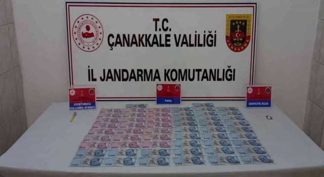 Lapsekide sahte para ve uyuşturucu operasyonunda 3 gözaltı