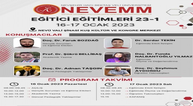 NEVÜ de  NEVÜ Eğitici Eğitimleri 23-1  programı düzenlenecek