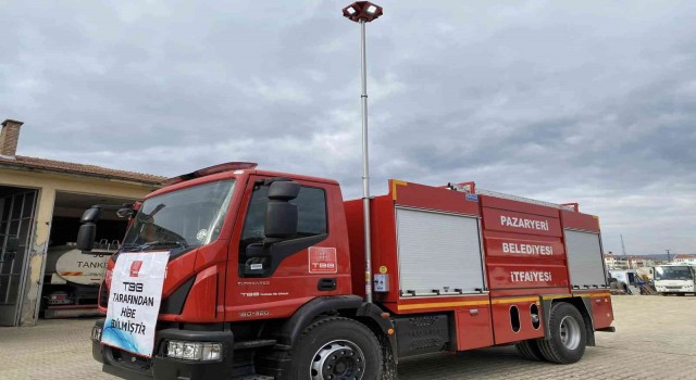 Pazaryeri Belediyesine tam donanımlı itfaiye hibe edildi