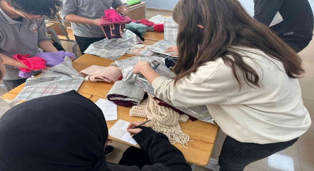 Samsunda lise öğrencilerinden ısıtan destek