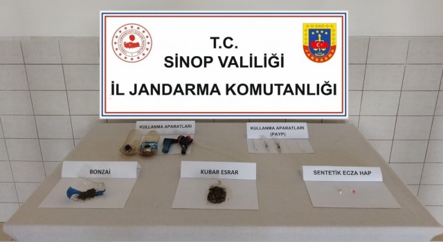 Sinopta yol kontrolünde bir araçtan bonzai ele geçirildi