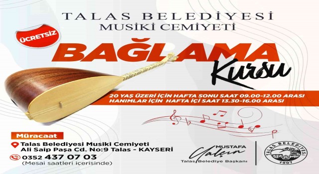 Talas Musiki Cemiyetinde bağlama kursu