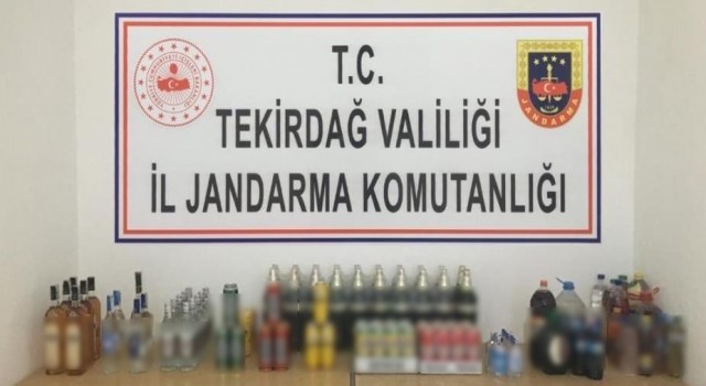 Tekirdağda jandarmadan kaçak içki operasyonu