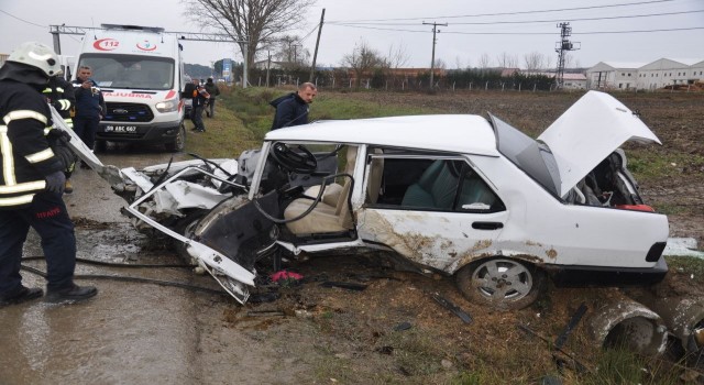 Tekirdağda otomobil takla attı: 1 yaralı