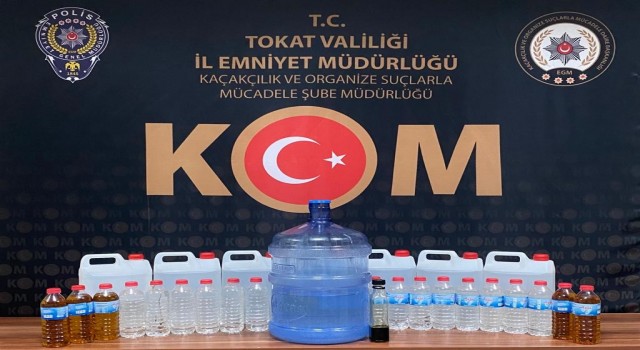 Tokatta 52 litre sahte içki ele geçirildi