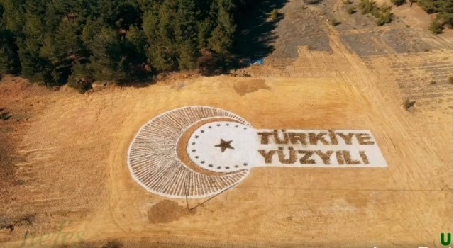 Türkiye Yüzyılı logosu 30 bin 600 fidanla yazıldı