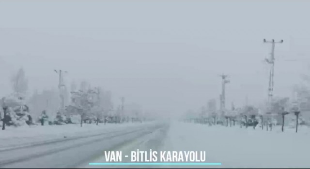 Van polisi yol durumunu çektiği video ile sürücüleri bilgilendirdi