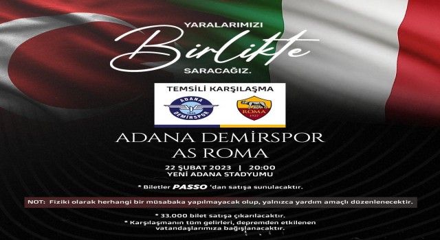 Adana Demirspor ile Roma, depremzedeler için temsili maç yapacak