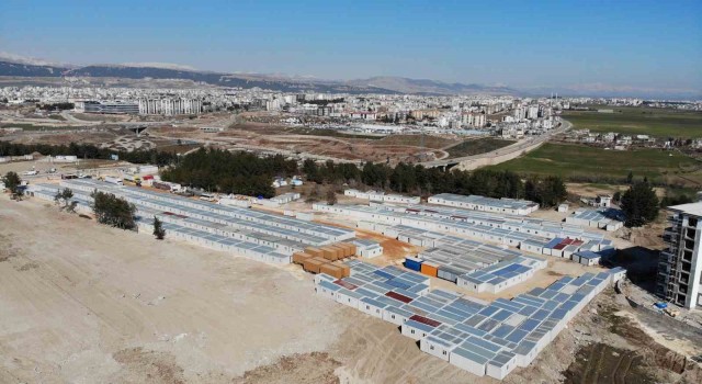 Adıyamanda kurulan konteynır kent havadan görüntülendi