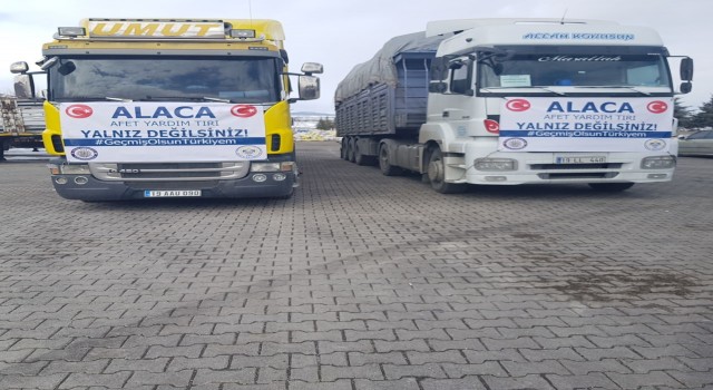 Alacadan deprem bölgesine yakacak yardımı