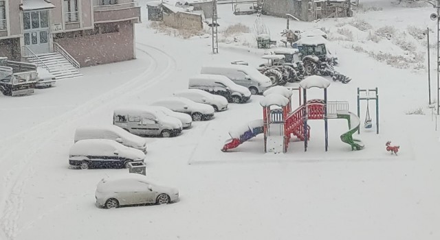Aşkalede kar yağışı etkili oluyor