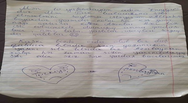 Azerbaycanlı çocuktan yürekleri ısıtan mektup