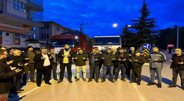 Beylikovadan ikinci yardım konvoyu deprem bölgesine doğru yola çıktı