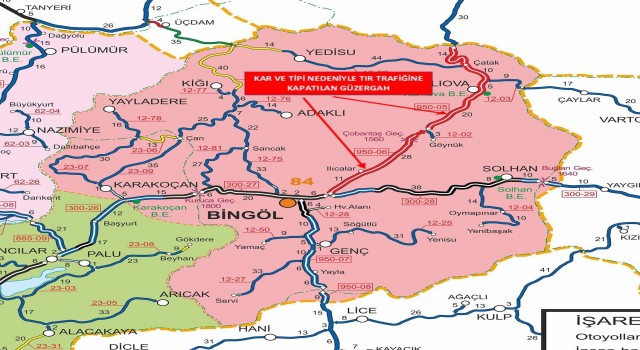 Bingöl-Erzurum ile Bingöl-Diyarbakır karayolu tır trafiğine kapatıldı