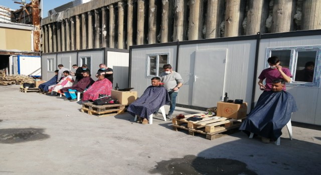 Boludan Hataya giden gönüllü berberler hizmete başladı