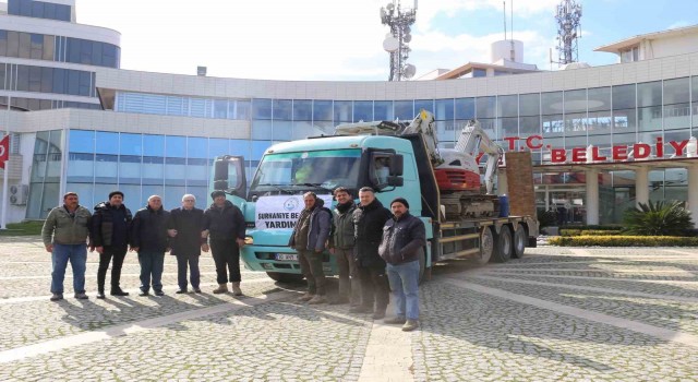 Burhaniyeden Hataya iş makineleri gönderildi