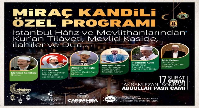 Çarşambada depremzedeler için Mirac Kandili özel programı