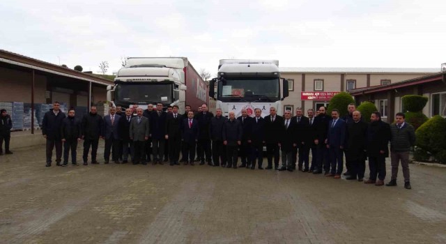 Cezaevi personeli hazırladı, 2 yardım tırı dualarla yola çıktı