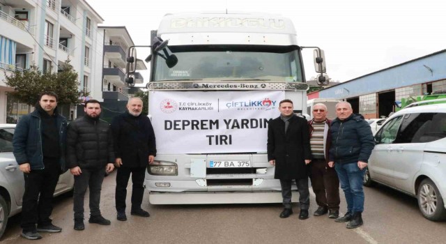 Çiftlikköyden 2. yardım tırı Hataya uğurlandı