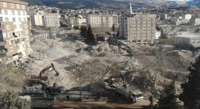 Depremin 11inci gününde Kahramanmaraşın son durumu havadan görüntülendi