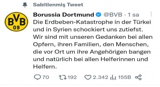 Dortmund, Milan ve Ajaxtan geçmiş olsun mesajı