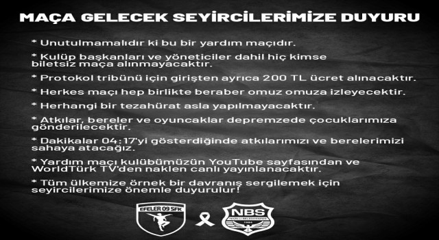 Efeler 09 SFK ve Nazilli Belediyespordan yardım maçı uyarısı