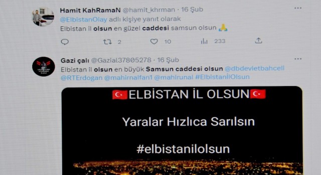 Elbistanlıların talebi: Elbistan il, caddenin adı Samsun olsun