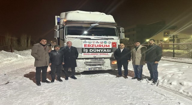 Erzurum iş dünyasının ilk yardım tırı Malatyaya uğurlandı