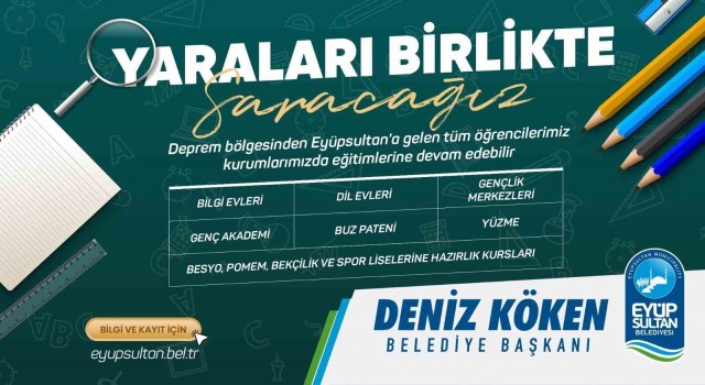 Eyüpsultan Belediyesi eğitim kurumlarının kapısını depremzede öğrencilere açtı