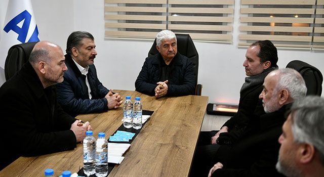 Fatih Erbakan, Hatay'da Bakanlar Soylu ve Koca ile görüştü