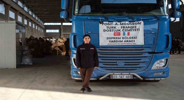 Fransadan kendi tırıyla yardım getiren 24 yaşındaki kadın Kahramanmaraşa ulaştı