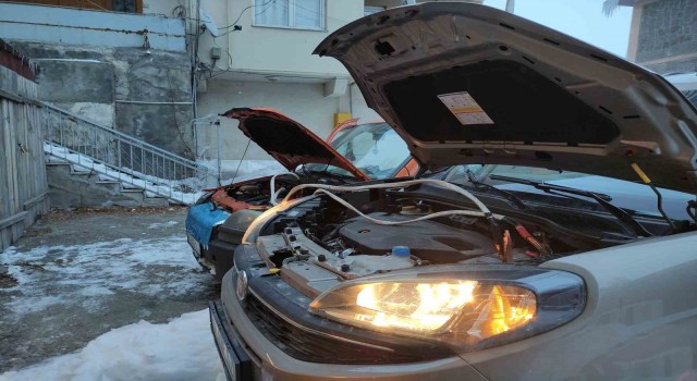 Gölede dondurucu soğuklar nedeniyle araçlar çalışmadı