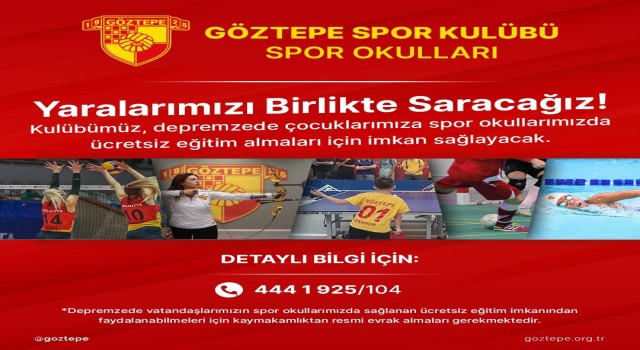 Göztepeden depremzede çocuklara ücretsiz eğitim