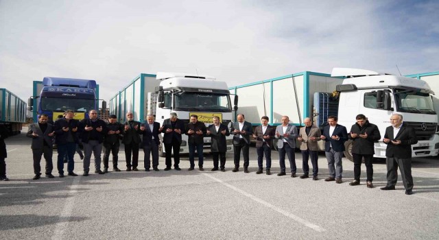 Hataydaki Konya Konteyner Kenti için 10 tır daha dualarla yola çıktı
