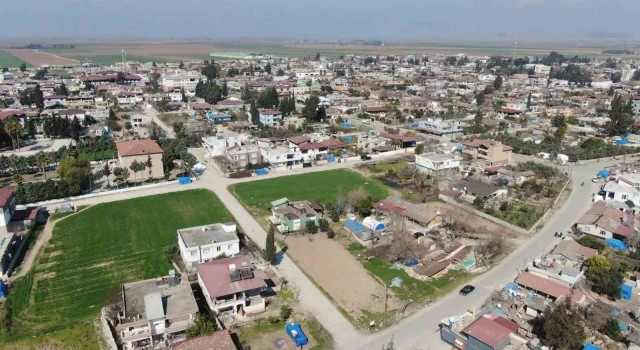 Hatayın en küçük ilçesi Kumlu, depremlerin ardından havadan görüntülendi