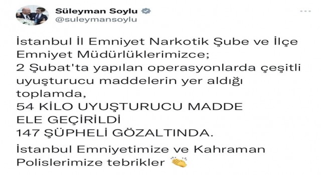 İçişleri Bakanı Süleyman Soylu duyurdu: 147 kişi gözaltına