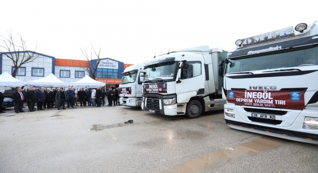 İnegölden deprem bölgelerine yardım eli
