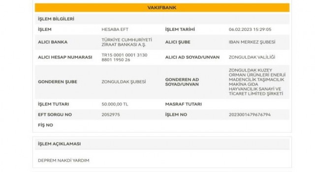 İşadamı Ofluoğlundan deprem bölgesine 100 bin liralık yardım