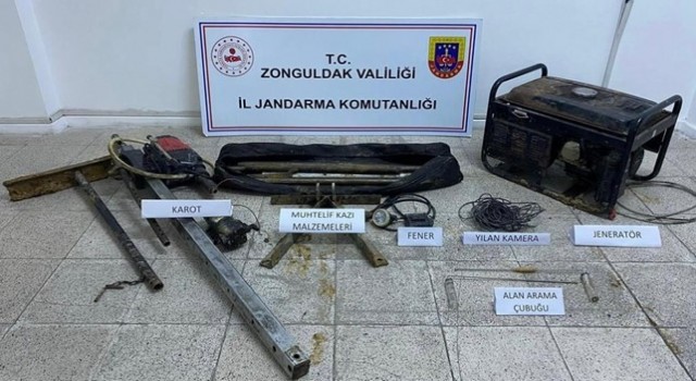Kaçak kazı yapanlara jandarmadan suçüstü
