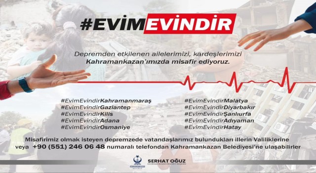 Kahramankazan Belediyesi, depremden etkilenen vatandaşlar için Evim Evindir kampanyası başlattı