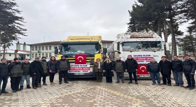 Kastamonudan deprem bölgesine yakacak yardımı