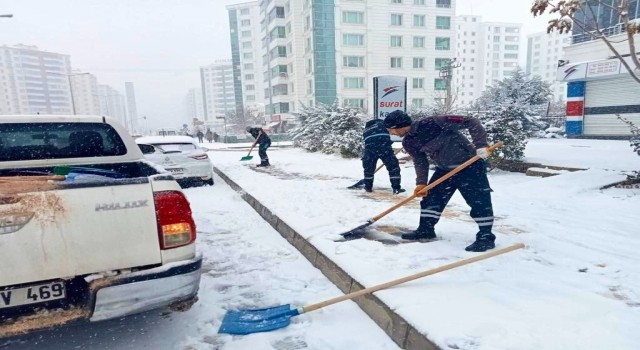 Kayapınar Belediyesi karla mücadele başlattı