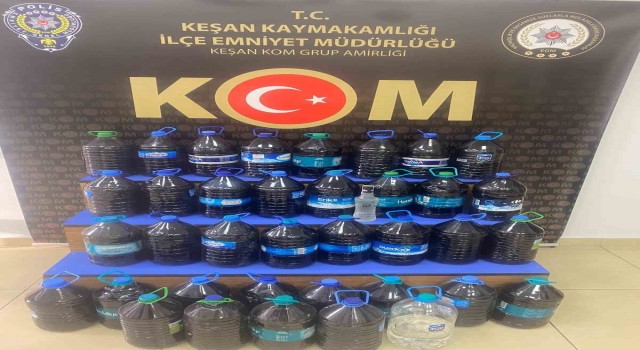 Keşanda sahte içki ele geçirildi