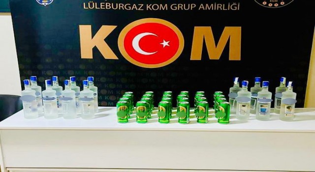 Kırklarelinde 38 adet kaçak içki yakalandı