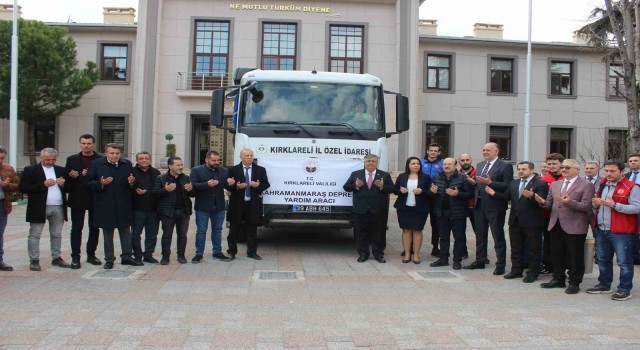 Kırklarelinden depremzedelere 30 ton kuru gıda ve 5 bin şişe yağ desteği
