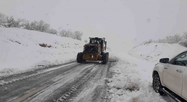 Malatyada kardan kapalı yol kalmadı