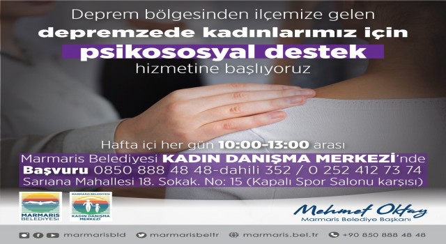 Marmariste depremzede kadınlara psikolojik destek