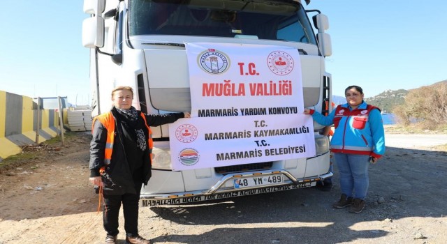 Marmaristen deprem bölgesine yardımlar sürüyor