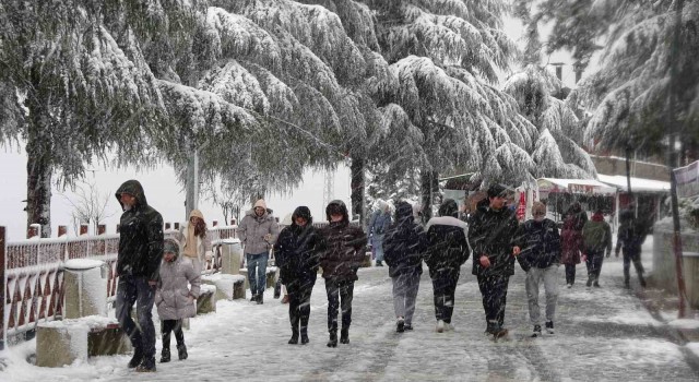 Orduda kar güzelliği: Boztepe beyaz gelinliğini giydi